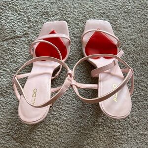 ALDO Pink and Strappy Heart Heels